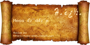 Hess Ádám névjegykártya